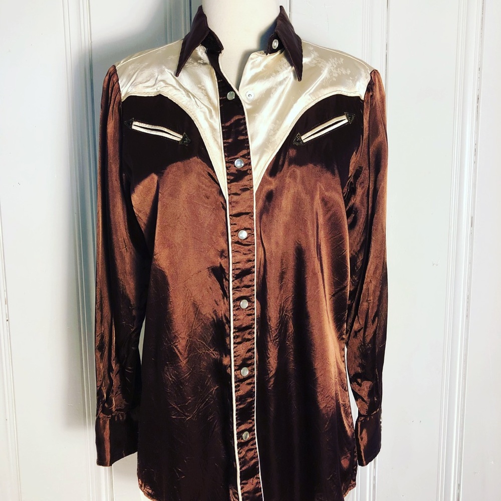 Vintage silky western blouse